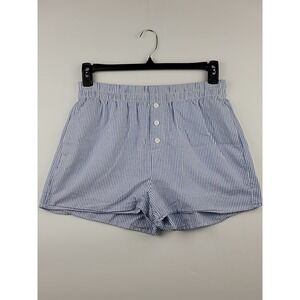NO BOUNDARIES Blue White Stripe Shorts Womens Size Medium Loung